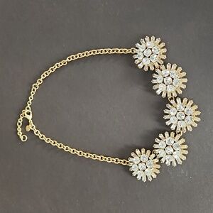 J Crew Goldtone and Crystal Statement Necklace